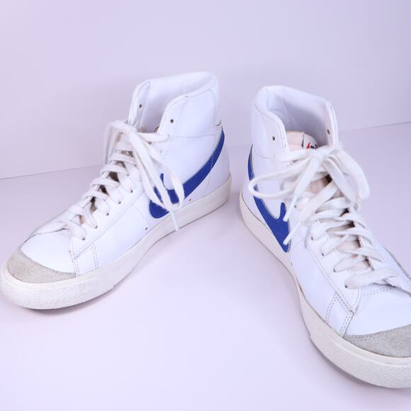 NIKE Blazer Mid '77 Vintage High Top Sneakers Racer Blue Leather Wms 7/Men's 5.5 - Picture 4 of 11